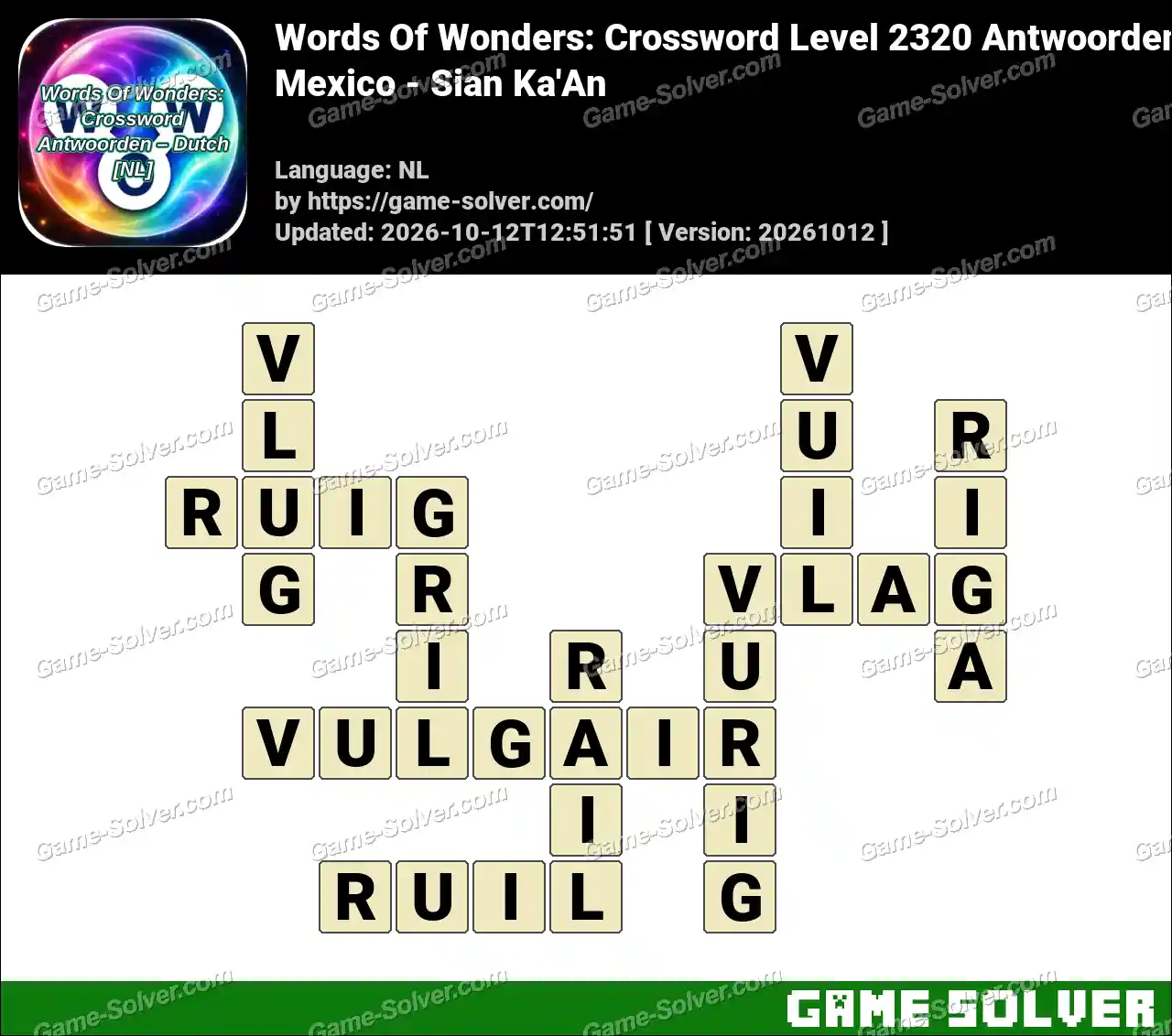 Words Of Wonders: Crossword Level 2320 Antwoorden – Mexico – Sian Ka’An
